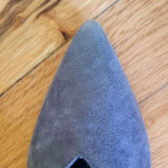 M. Gemi Celeste  Suede Pointed Toe Slingback Wedge Black sz 37.5 Made in Italy - Picture 3 of 8